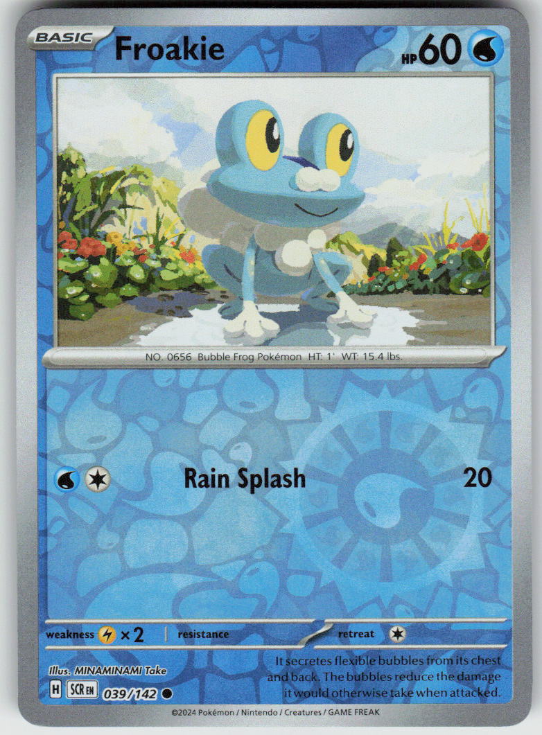 Froakie 39/142 Common Stellar Crown Pokemon Reverse Holo Near Mint