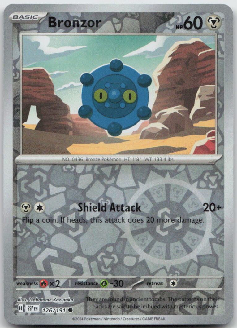 Bronzor 126/191 Common Surging Sparks Pokemon TCG Reverse Holo NM