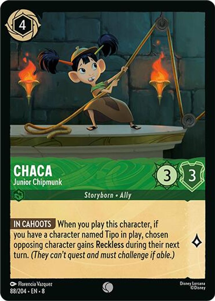 Chaca – Junior Chipmunk 88/204 Common Reign of Jafar Lorcana Near Mint