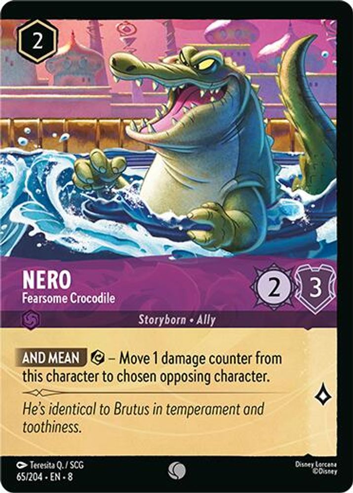 Nero – Fearsome Crocodile (Foil) 65/204 Reign of Jafar Lorcana Cold Foil NM