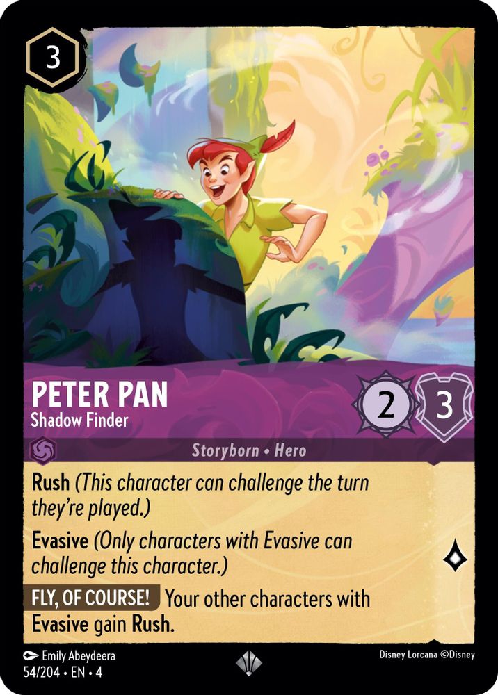 Peter Pan – Shadow Finder 54/204 Super Rare Ursula’s Return Lorcana Near Mint